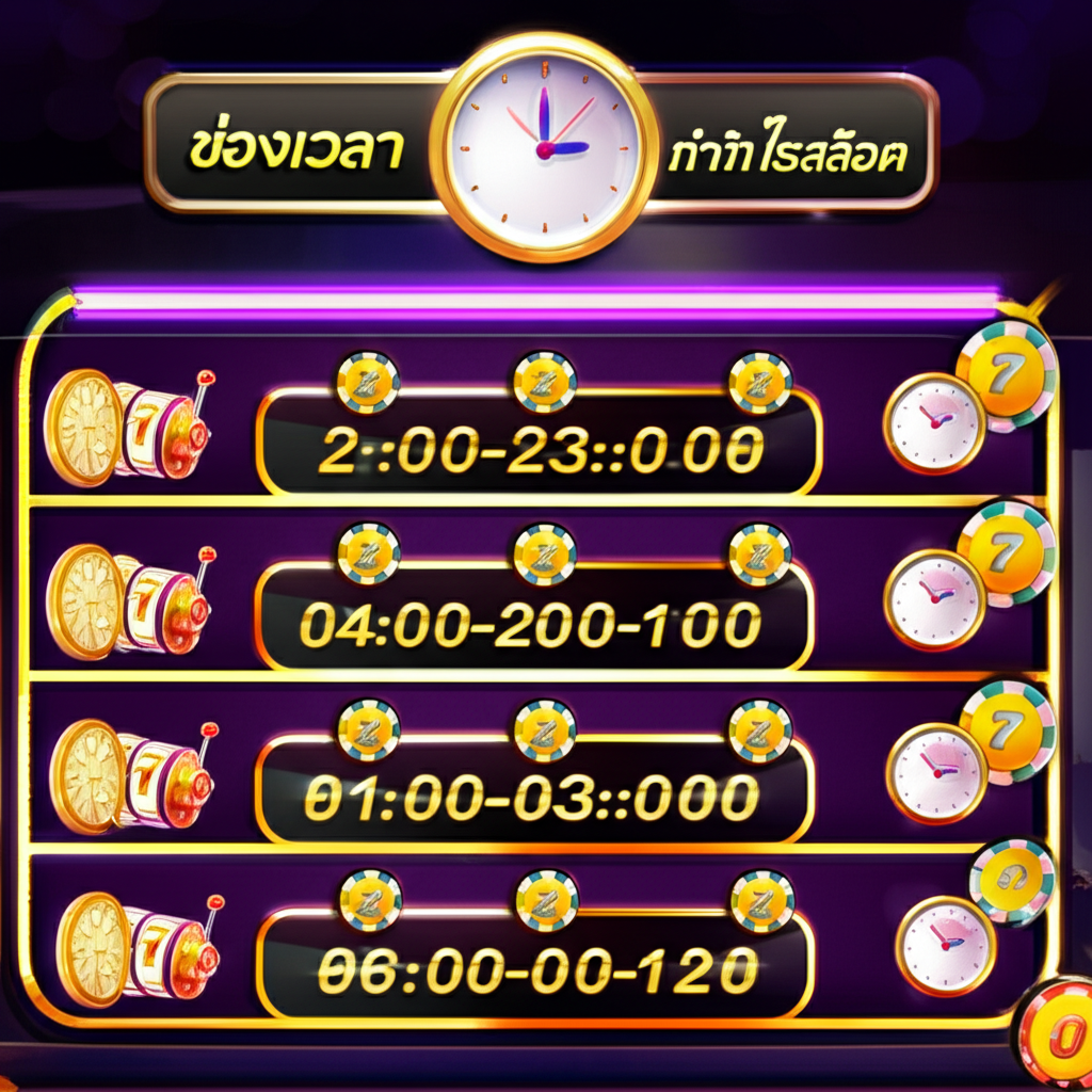 ตารางช่วงเวลาทองเล่นสล็อตมือถือยอดนิยม แสดงเวลาทองและโบนัสแตกง่าย