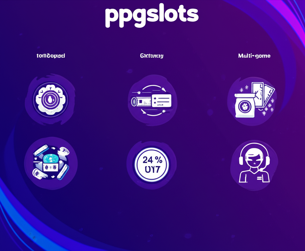 อินโฟกราฟิกแสดงข้อดีของ ppgslots สำหรับมือใหม่ เช่น ระบบฝาก-ถอนออโต้ รองรับ TrueMoney Wallet ไม่มีขั้นต่ำ บริการ 24 ชั่วโมง และครบทุกค่าย