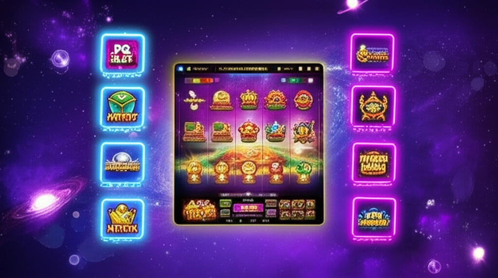 ภาพหน้าจอแพลตฟอร์มสล็อตออนไลน์ธีมกาแล็กซี่ที่แสดงเกมยอดนิยมจาก PG Slot, Joker Gaming, Pragmatic Play และ NetEnt พร้อมอินเทอร์เฟซที่ทันสมัยและน่าเชื่อถือ เหมาะสำหรับมือใหม่เล่นสล็อตออนไลน์ในไทย
