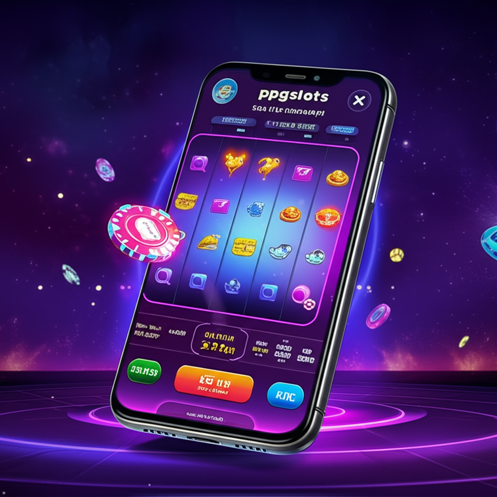 ภาพหน้าจอเกมสล็อตมือถือธีมกาแล็กซี่พร้อมไอคอนโปรโมชั่นและโบนัสจาก ppgslots