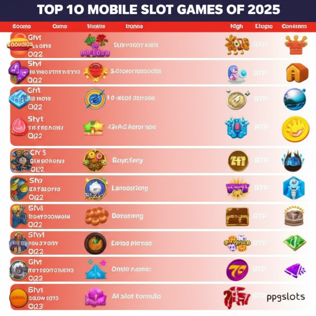 ตารางเปรียบเทียบเกมสล็อตมือถือยอดนิยมปี 2025 พร้อมค่า RTP และโบนัสจาก ppgslots