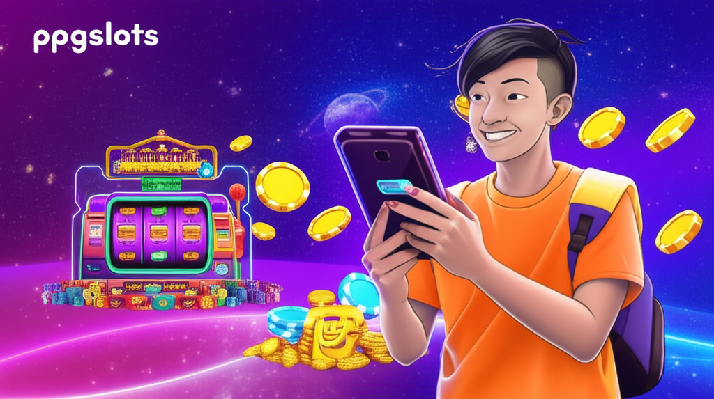คู่มือฝาก-ถอนเงินผ่านระบบออโต้และ TrueMoney Wallet บน ppgslots สำหรับมือใหม่ แสดงภาพผู้เล่นใช้มือถือฝากถอนเงินอย่างรวดเร็วและปลอดภัย