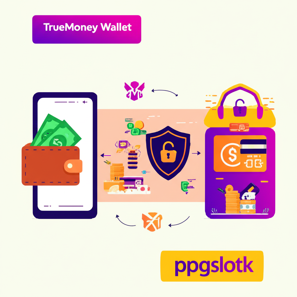 ภาพแสดงการเชื่อมโยงระบบฝาก-ถอนออโต้ของ ppgslots กับ TrueMoney Wallet อย่างรวดเร็วและปลอดภัย