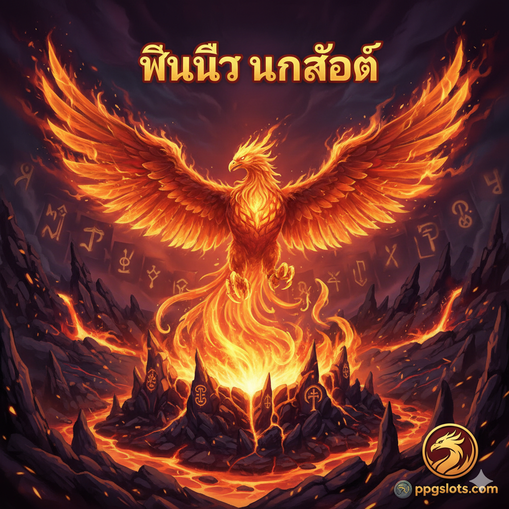 ภาพถ่ายหน้าจอหรือแนวคิดที่เน้นฟังก์ชันหลักของเกม แสดงวงล้อสล็อตแบบไดนามิก 5x3 หรือ 5x4 ซึ่งเต็มไปด้วยสัญลักษณ์ฟีนิกซ์, สัญลักษณ์ Wild ที่เป็นเปลวไฟ, และสัญลักษณ์ Scatter. เน้นเอฟเฟ็กต์ภาพเคลื่อนไหวของ “Free Spins” และ “ตัวคูณ (Multiplier)” เช่น ขดลวดมีเอฟเฟ็กต์ไฟฟ้าหรือเปลวไฟ และมีข้อความ “x10 Multiplier” หรือ “Big Win” ปรากฏอยู่ด้านบนหน้าจอ.