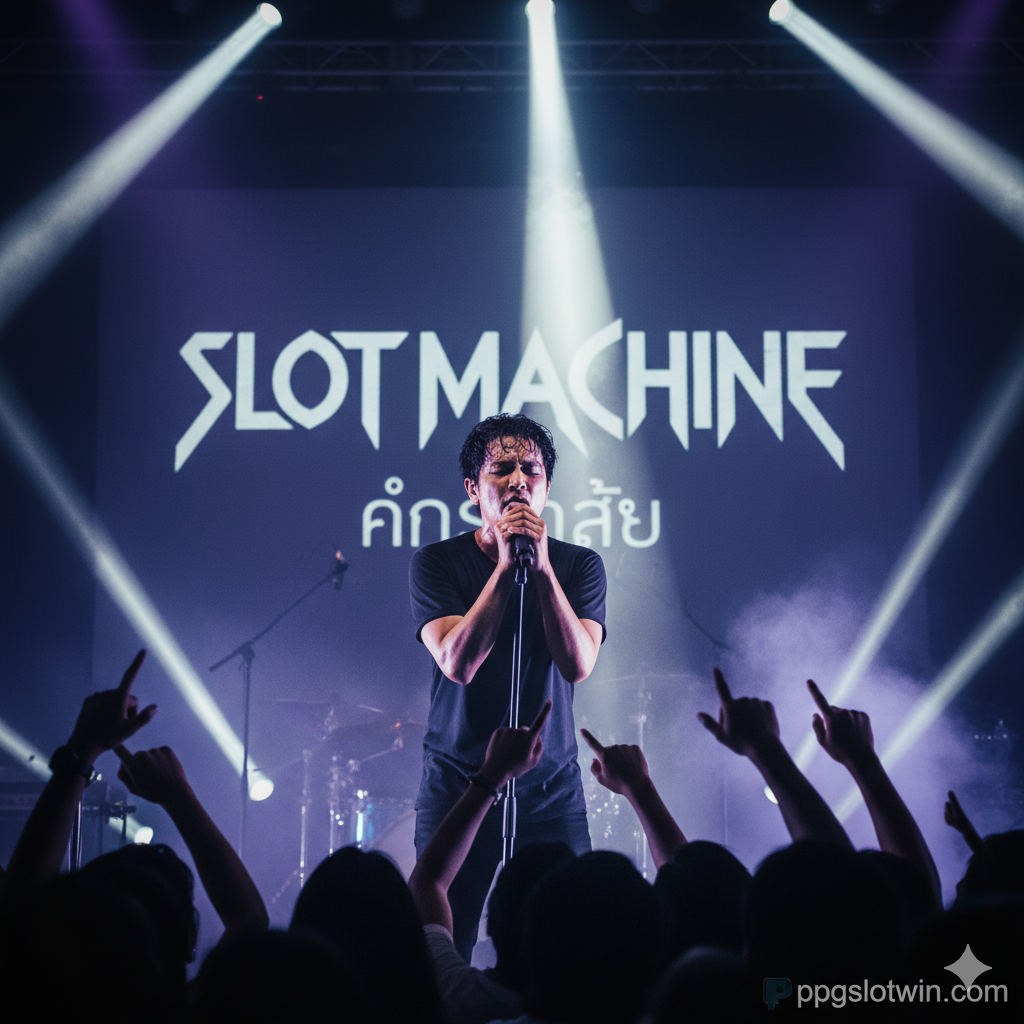 总结图片，主要用于Call-to-Action，鼓励用户立即注册。图片应是一个充满活力的游戏场景，背景可能是流行的“Metal Slot PG”游戏画面或一个摇滚乐舞台，前方有一个巨大的、闪爍的“คลิกสมัคร!”按钮。醒目地重复核心信息：“Metal Slot 1 รับ 50” 和 “ทุนแค่ 1 บาท คว้าโอกาสรวย”，字体充满动感和紧迫感。整体采用暖色调和高光效果，传递出兴奋和机会ไม่容错过的感觉。