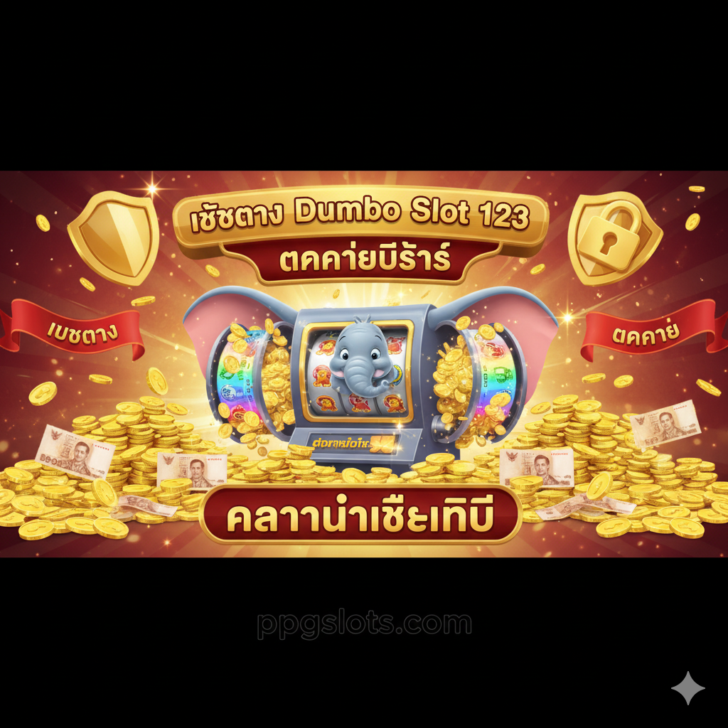 ออกแบบภาพแสดงความน่าเชื่อถือและข้อดีของเว็บตรง Dumbo Slot 123 แตกง่ายที่สุด