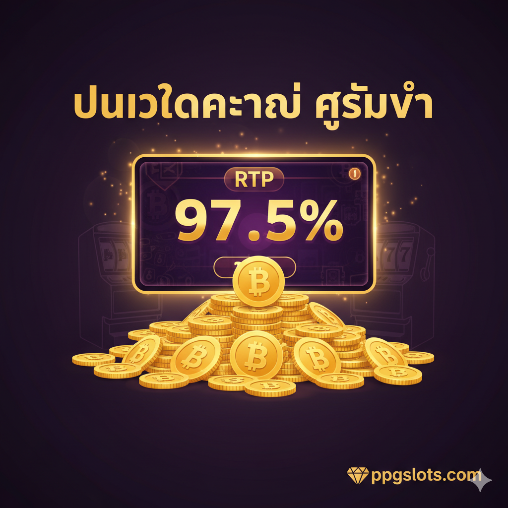 ภาพหน้าปกสไตล์หรูหราและมีชีวิตชีวา เน้นสีทองและสีม่วงเข้มเพื่อให้รู้สึกถึงความมั่งคั่งและพรีเมียม องค์ประกอบหลักคือการซ้อนทับกันระหว่างหน้าจอเกมสล็อตออนไลน์ที่มีตัวเลข RTP สูง (เช่น 97.5%) และกองเหรียญทองขนาดใหญ่ที่มีสัญลักษณ์สกุลเงินบาท (฿) อยู่ด้านบน ด้านข้างมีภาพเงาของเครื่องสล็อตแมชชีนคลาสสิกเพื่อเชื่อมโยงคำว่า 'price' กับ 'value' ของออนไลน์ มีข้อความตัวหนา 'มูลค่าและความคุ้มค่า' เป็นภาษาไทย พร้อมโลโก้ ppgslots.com อยู่มุมใดมุมหนึ่ง จัดวางแบบสามส่วนเพื่อดึงดูดสายตา