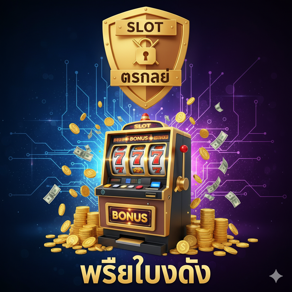 ภาพหน้าปกที่มีความหรูหราและน่าตื่นเต้นเพื่อสื่อถึงความน่าเชื่อถือระดับสูง (slot terpercaya) และการชนะรางวัลใหญ่ เน้นการจัดวางสล็อตแมชชีนสีทองขนาดใหญ่อยู่ตรงกลาง โดยมีสัญลักษณ์แจ็คพอต (เช่น 777 หรือสัญลักษณ์ BONUS) ส่องประกายเจิดจ้า ด้านหลังเป็นฉากหลังสีน้ำเงินเข้มหรือม่วงเข้ม มีโล่ป้องกันหรือสัญลักษณ์กุญแจล็อคความปลอดภัยซ้อนทับอย่างชัดเจน เพื่อเน้นย้ำถึง 'ความมั่นคงและปลอดภัย' สไตล์ภาพเป็นแบบ 3D เรนเดอร์คุณภาพสูง