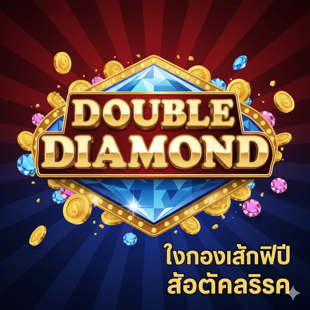 一张吸引สายตาการออกแบบปกที่เน้นคำว่า“ฟรี”และ“สล็อตคลาสสิก”โลโก้ Double Diamond ที่เปล่งประกายพร้อมเหรียญและอัญมณีที่กระจัดกระจายรอบ ๆ มีข้อความภาษาไทยว่า“ทดลองเล่นฟรี”และ“สล็อตคลาสสิก”ในพื้นหลังสีแดงเข้มเพื่อดึงดูดผู้ใช้ที่ค้นหา 'free double diamond slot games'
