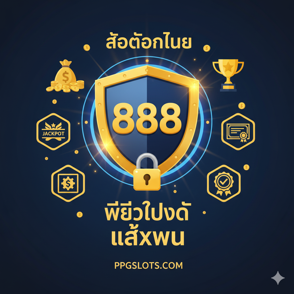 ภาพแสดงจุดเด่นและข้อได้เปรียบของ 'Slot Resmi 888' ที่ PPGSLOTS โดยเน้นไปที่คำว่า 'Terpercaya' (น่าเชื่อถือ) และ 'Maxwin' ภาพควรมีโล่ป้องกัน (Shield) หรือกุญแจล็อค (Security Lock) ที่มีสัญลักษณ์ 888 อยู่ตรงกลาง สื่อถึงความปลอดภัยและความมั่นคงทางการเงิน ล้อมรอบด้วยไอคอนของรางวัลใหญ่ (Jackpot, เหรียญทอง) และไอคอนรับรองมาตรฐานสากล ใช้สีเข้มและสีทองเพื่อสื่อถึงความปลอดภัยและความมั่งคั่ง จัดวางแบบเน้นศูนย์กลางเพื่อให้โล่และ 888 เป็นจุดสนใจหลัก.