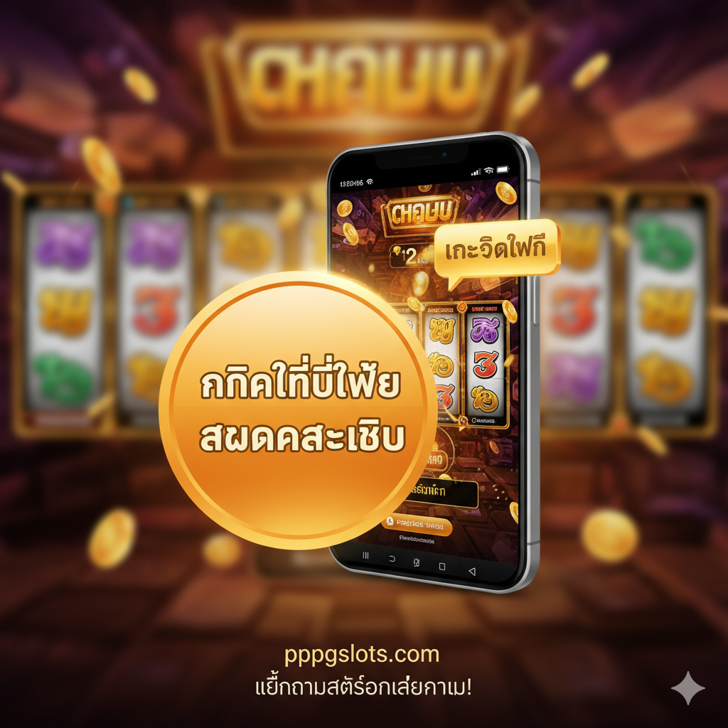 总结图片，旨在鼓励用户立即行动并突出'สมัครสมาชิก'和'เครดิตฟรี'。图片中心是一个巨大的、吸引人的Call-to-Action按钮，上面写着泰文的'คลิกที่นี่เพื่อ สมัครสมาชิก'，旁边有一个漂浮着'เครดิตฟรี'（Free Credit）气泡的手机或电脑屏幕。色彩应是充满希望和行动力的橙色和金色，背景可以有一些模糊的、成功的游戏画面。整体构图简洁有力，聚焦于最终的行动号召，作为文章的有力结尾。