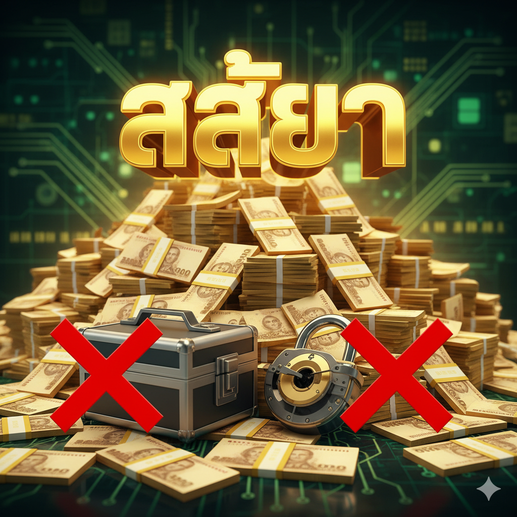 แสดงออนไลน์ Slot ข้อได้เปรียบของการสร้างรายได้ รูปภาพหลักคือสัญลักษณ์ “สล็อต” (Slot) ขนาดใหญ่และเปล่งประกาย พร้อมกองธนบัตรไทยและดอลลาร์ที่ล้อมรอบ ในพื้นหน้าหรือพื้นหลัง มีกล่องเครื่องมือที่ถูกขีดฆ่าและชุดล็อคเชิงกลที่ซับซ้อน เพื่อเปรียบเทียบ “ผลตอบแทนสูง” จาก “เกมออนไลน์” กับ “ค่าใช้จ่ายสูง” จาก “การซ่อมเชิงกล” องค์ประกอบโดยรวมแสดงถึงความมั่งคั่งและอารมณ์เชิงบวก โดยใช้สีทองและสีเขียวที่เกินจริงเพื่อดึงดูดผู้ใช้ให้สนใจในศักยภาพของการสร้างรายได้