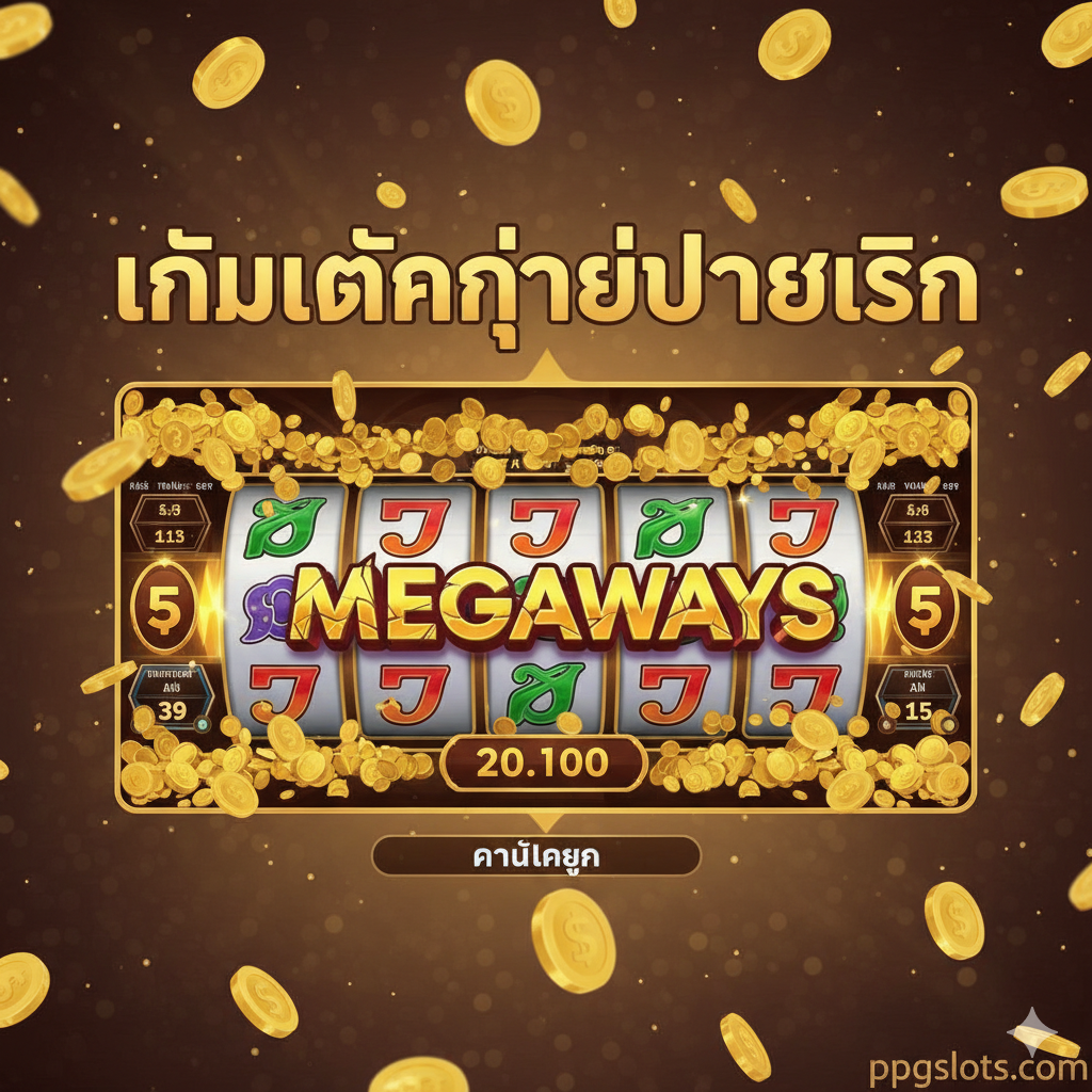优势图，重点突出“เกมแตกง่ายจ่ายจริง”和“Megaways”...
