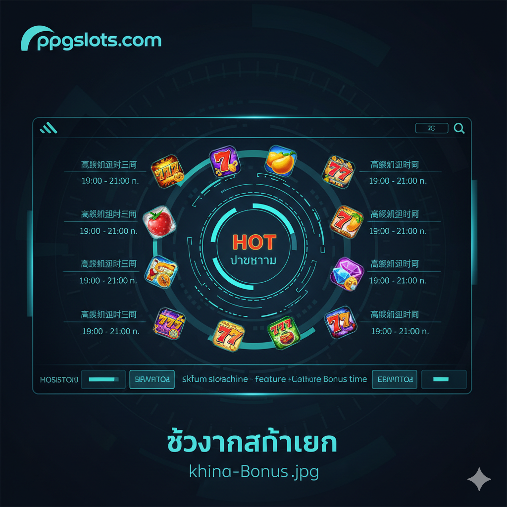 总结图片用于强烈的行动号召(CTA)。画面中心是一个大大的圆形按钮或标志,上面写着“สมัครสมาชิก” (立即注册) หรือ “ทดลองเล่นสล็อตฟรี” (免费试玩老虎机)。背景是一个动态、模糊的在线赌场环境,有大量的筹码、金币和光芒,营造出财富触手可及的感觉。图片底部或角落应有ppgslots.com的Logo和网址。使用暖色调如金色和红色来激发行动的紧迫感และ兴奋感,引导用户点击并进入“คิวงานโบนัสแตก”的世界。