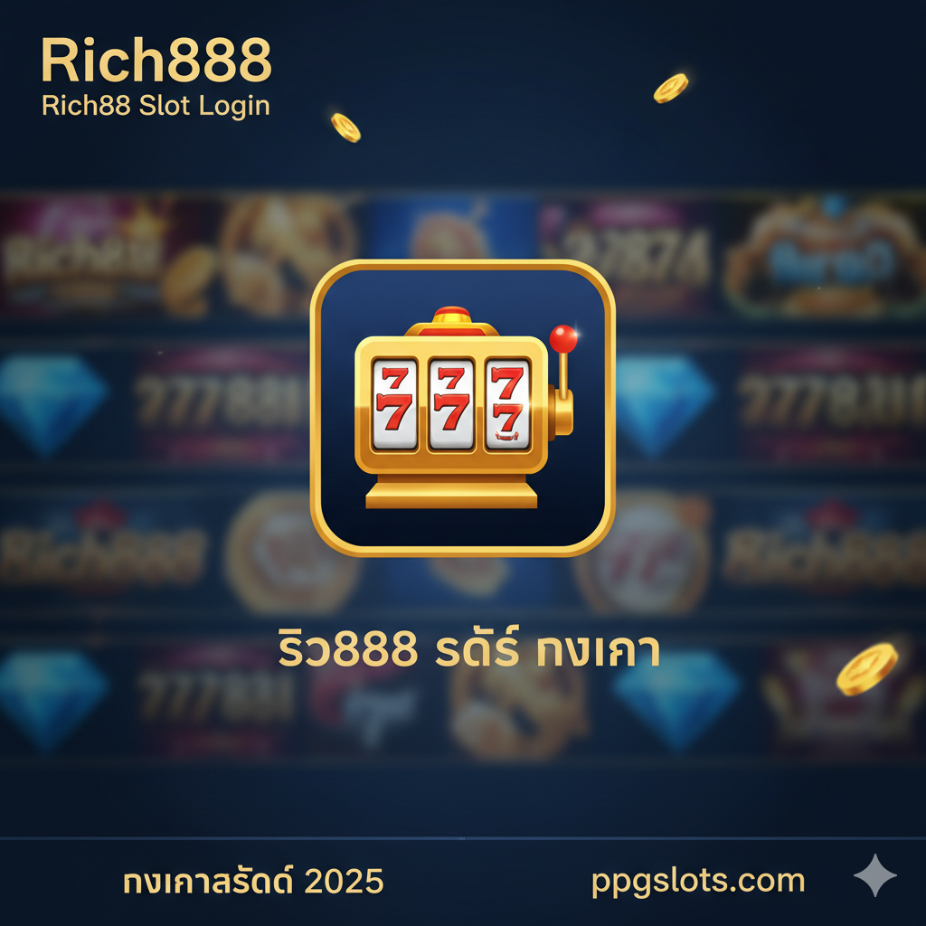 ภาพคุณสมบัติกระเป๋าเงิน Rich888 ควรเป็นหน้าจอมือถือจำลองที่มีโลโก้ Rich888 แสดงข้อความว่า 'ฝาก-ถอน อัตโนมัติ' และมีตัวจับเวลา 3 วินาที พร้อมลูกศรและเหรียญทองเพื่อเน้นความเร็วและความปลอดภัย