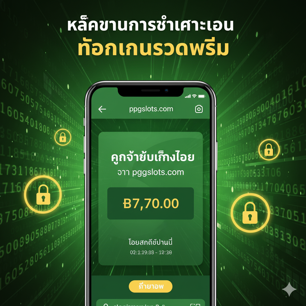 突出支付速度和真实性的功能图。画面中央应是一个智能手机屏幕的特写，屏幕上清晰显示一笔来自ppgslots.com的PIX转账成功的银行通知截图，金额清晰可见，并附带时间戳（如“Transferência Recebida Instantaneamente”）。背景使用抽象的数字流和锁头符号，象征数据安全与极速支付。整体色彩明亮，以绿色和金色为主，代表金钱和成功，重点突出“Provas de Pagamento”和“Saque Rápido”的关键词。