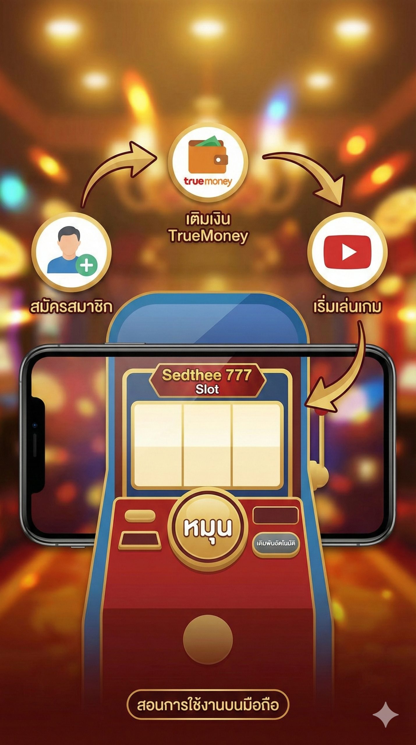 抽象科技风格的插图，象征ppgslots.com直营网站的稳定与安全。画面中有一条发光的金色高速通道连接着服务器与用户终端，代表极速的自动存取款系统（Auto System）。画面中包含盾牌（安全）、闪电（快速）和全天候客服的图标。整体色调为深蓝与金色的渐变，突显出'直营不通过代理'的专业形象和技术优势。